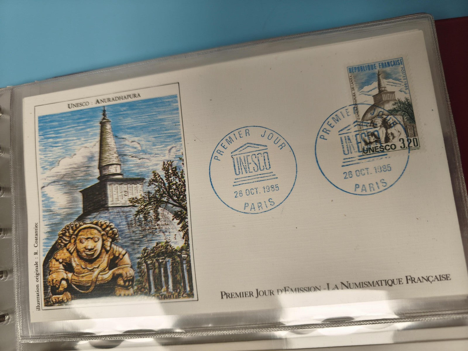 Enveloppe FDC Premier Jour UNESCO Anuradhapura Paris 26 Oct 1995 Timbre 3,20