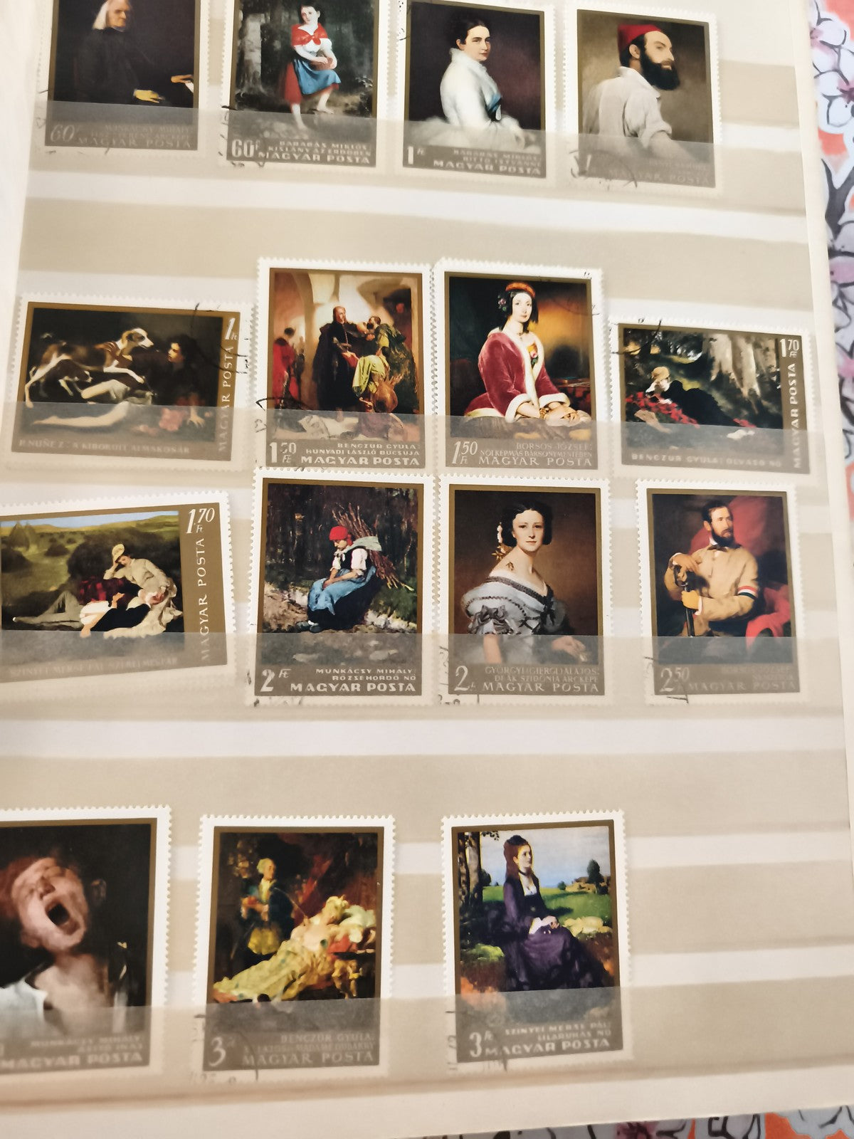 Timbres anciens Hongrie MAGYAR POSTA peintures œuvres d’art XIXe XXe
