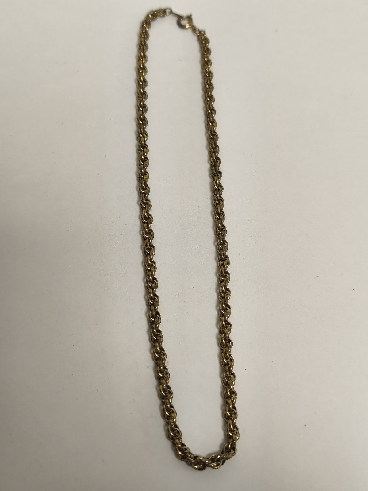 Collier vintage ancien plaqué or, gros maillons rétro bijou collection occasion
