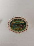 Pin's ancien municipalité pêche, badge vintage collection France rétro original