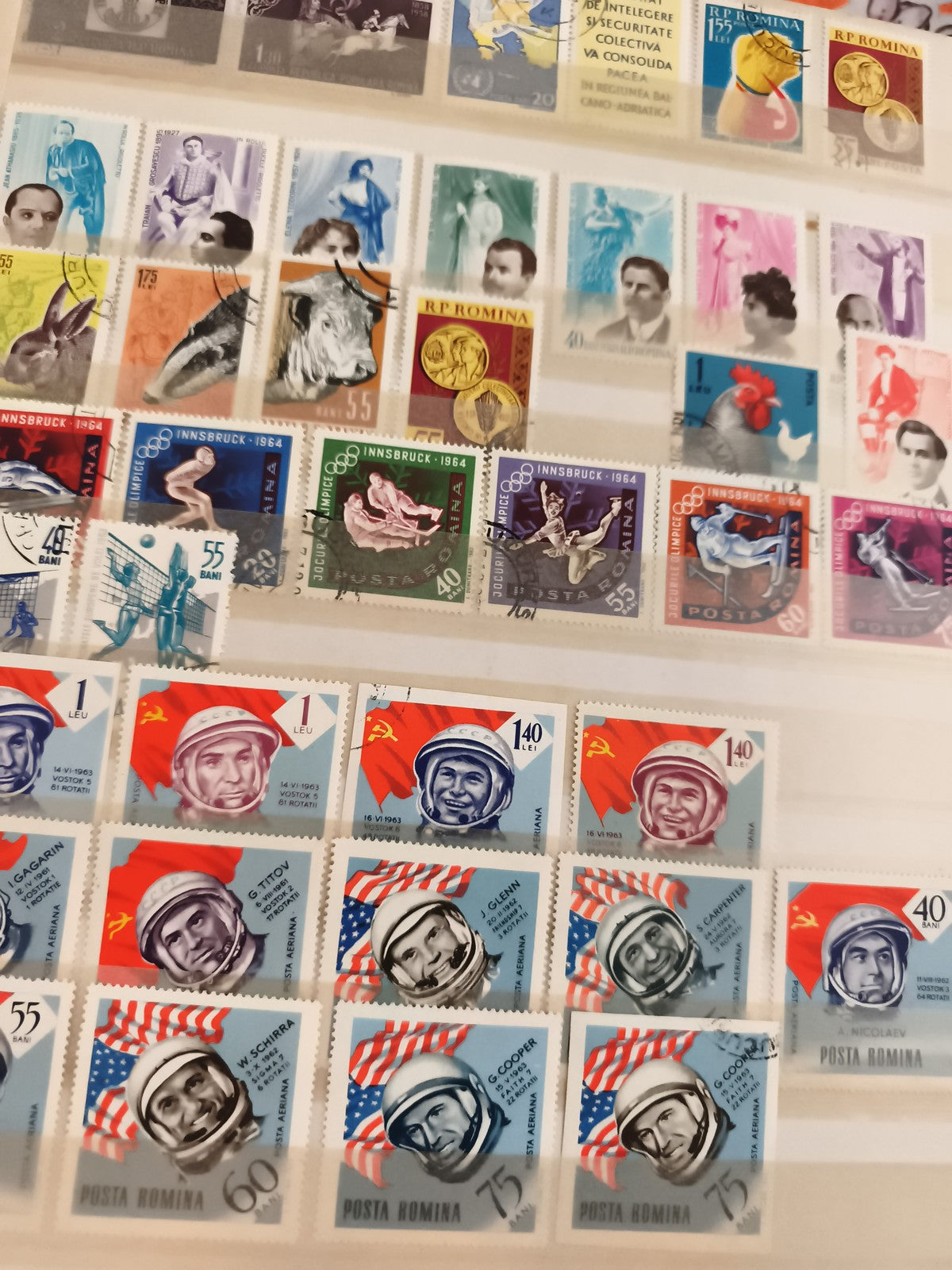 Timbres anciens Roumanie thématique spatiale et olympique POSTA ROMINA vintage