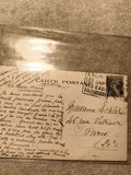 Carte postale écrite Enghien-les-Bains timbre France philatélie (Ref 9)