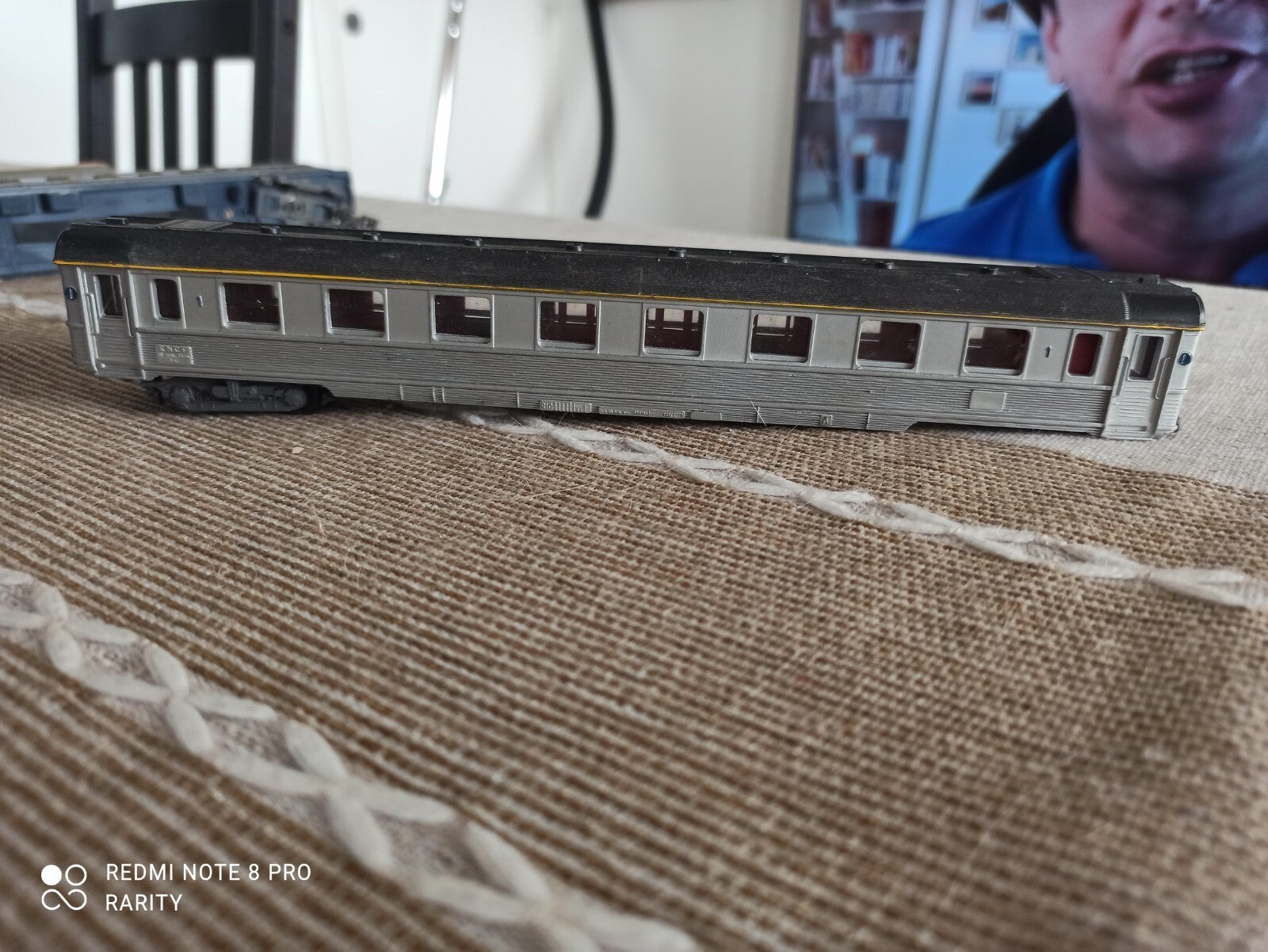 Voiture voyageurs Meccano HO gris argent modèle réduit vintage train wagon