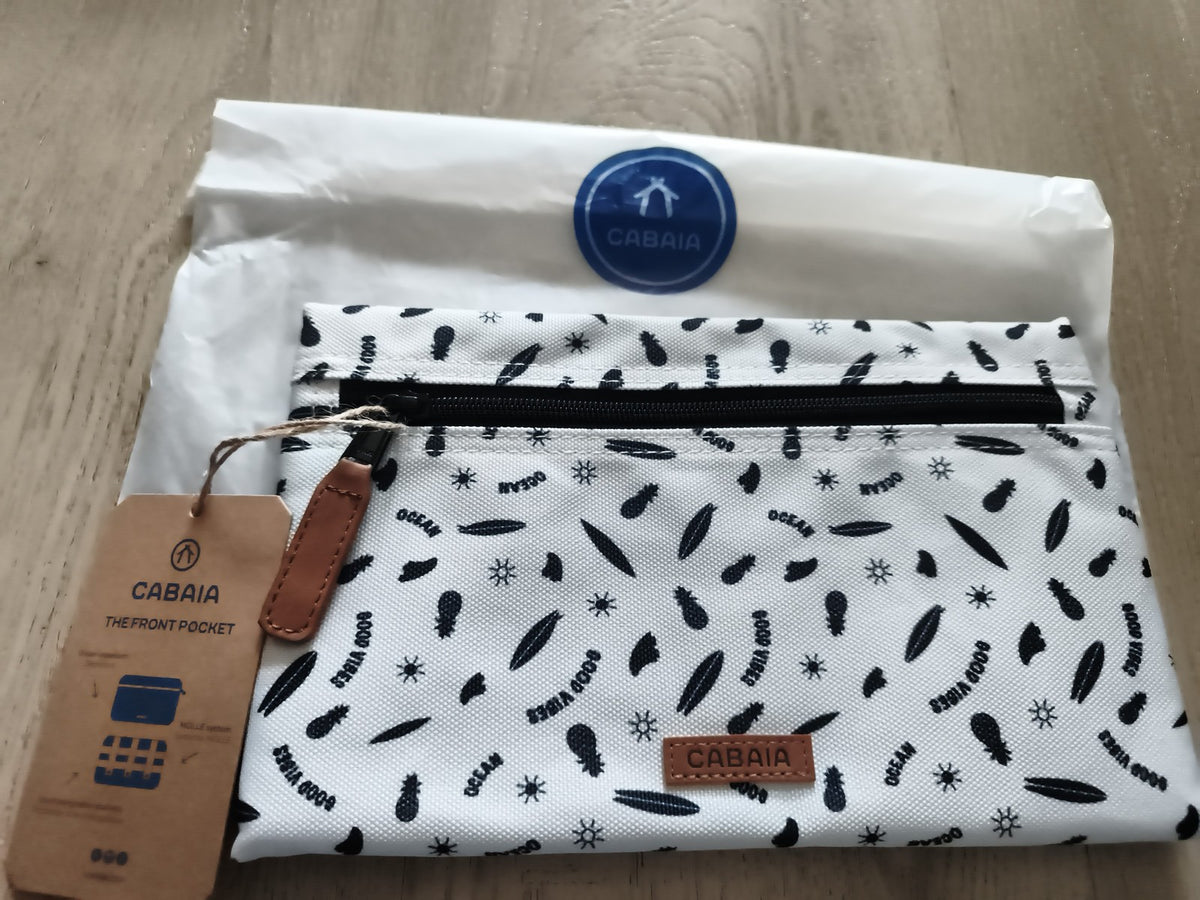 Trousse avant Cabaia Ocean Vibes blanc noir pochette amovible 24 cm neuve