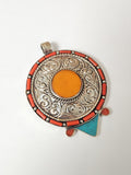 Vintage Berber pendant, ethnic jewelry, large format for collection