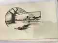 Carte postale ancienne hiver paysage neige CPA illustration vintage