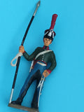 Figurine soldat plomb ancien uniforme empire lancier vert bleu vintage