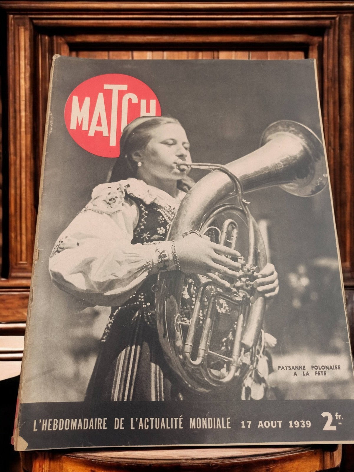 Magazine Paris Match 1939 ancien illustré rétro couverture musique Pologne