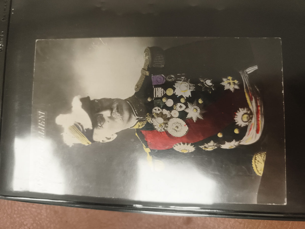 Carte postale ancienne général Gallieni portrait militaire médailles colorisée p