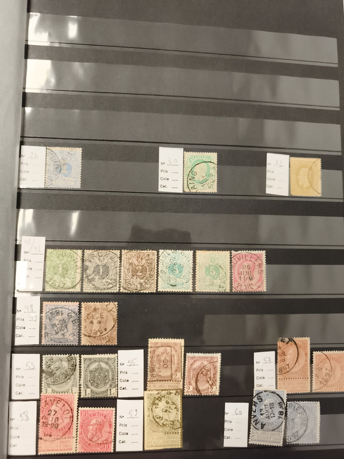 Timbres-poste France XIXe siècle oblitérés, Cérès et Napoléon, lot philatélie