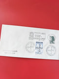 Enveloppe philatélie Noyon 1987 Hugues Capet, timbre 1,90 F, cachets commémorati