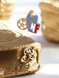 Pin's LNF Football vintage rétro, logo émaillé doré, Ligue Nationale