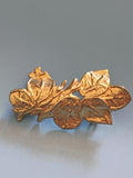 Broche ancienne vintage plaquée or rétro, bijou d'époque pour collectionneur