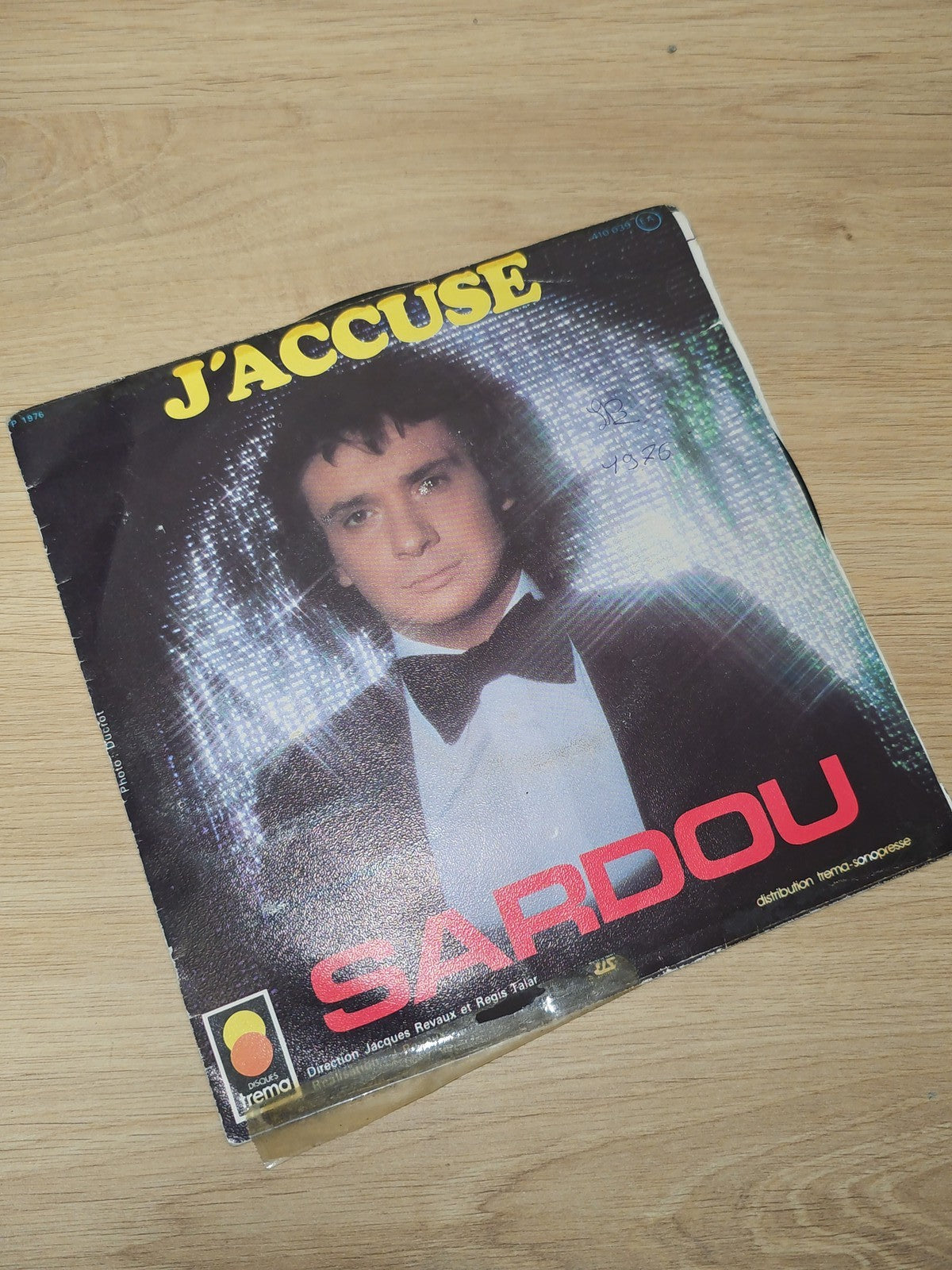 Vinyle 45 tours ancien Michel Sardou rétro, disque collection vintage français