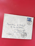 Enveloppe philatélie timbrée Tunisie, cachets Bizerte, manuscrite Paris