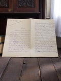 Lettre manuscrite violette 1929 voyage réflexions vintage écriture ancienne