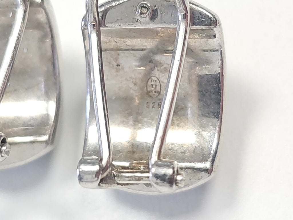 Paire de boucles d?oreilles anciennes en argent, vintage, 15.9g, bijou rétro col