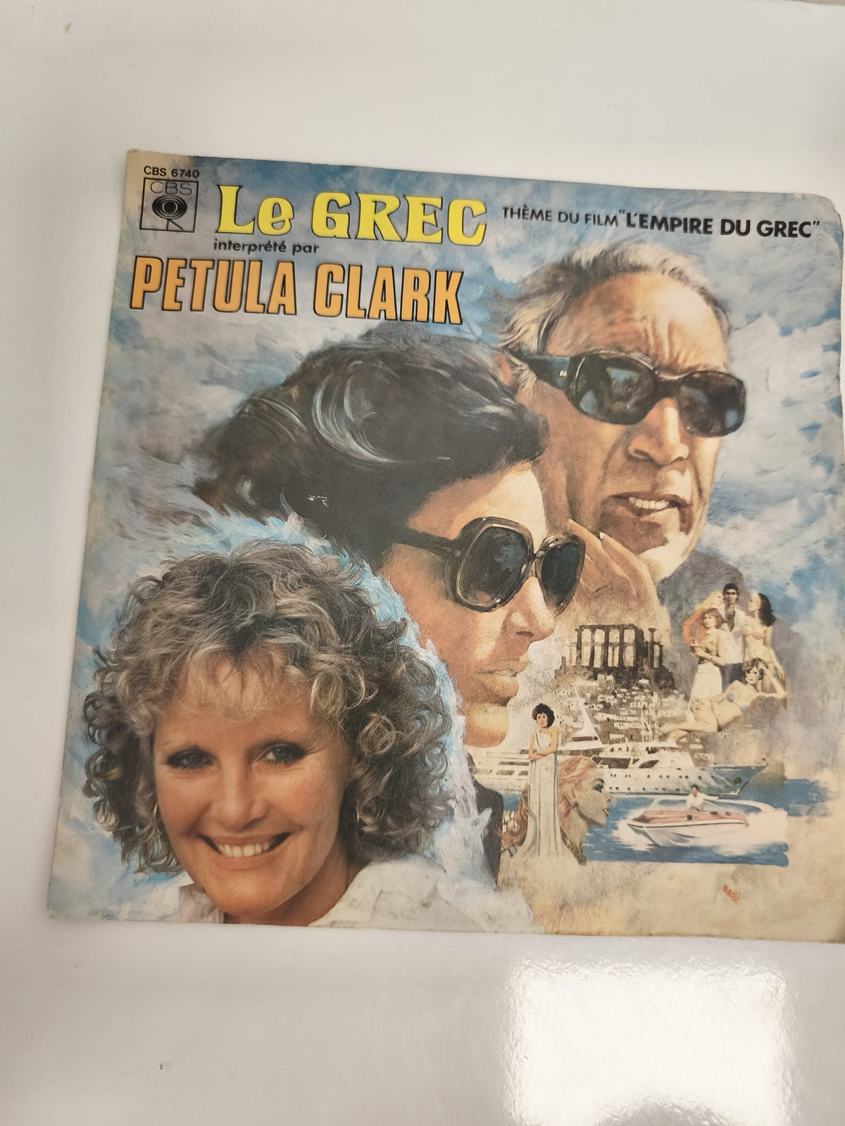 Vinyle 45 tours Petula Clark Le Grec CBS 6740 BO film, pochette illustrée