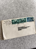 Lettre affranchie USA 1948 timbres Lincoln Texas oblitérés philatélie