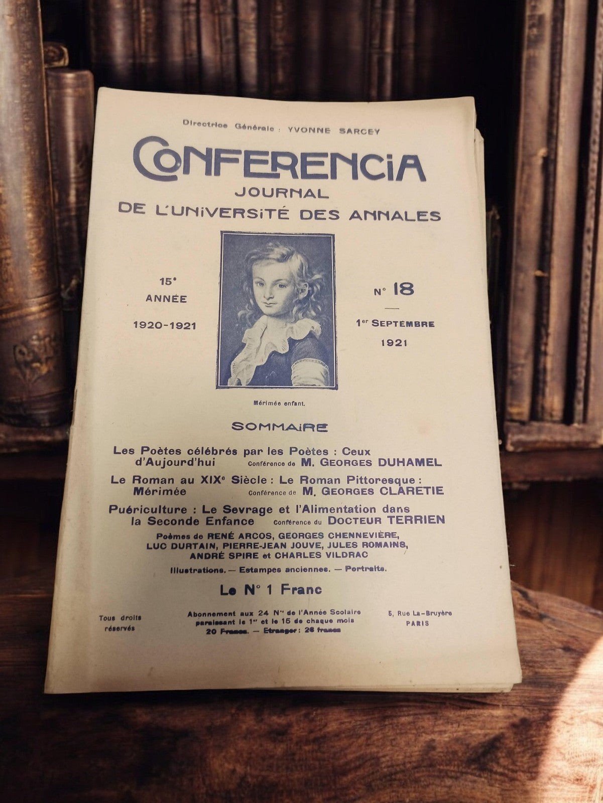 Revue Conférencia Université Annales 1921 ancien journal littéraire rétro