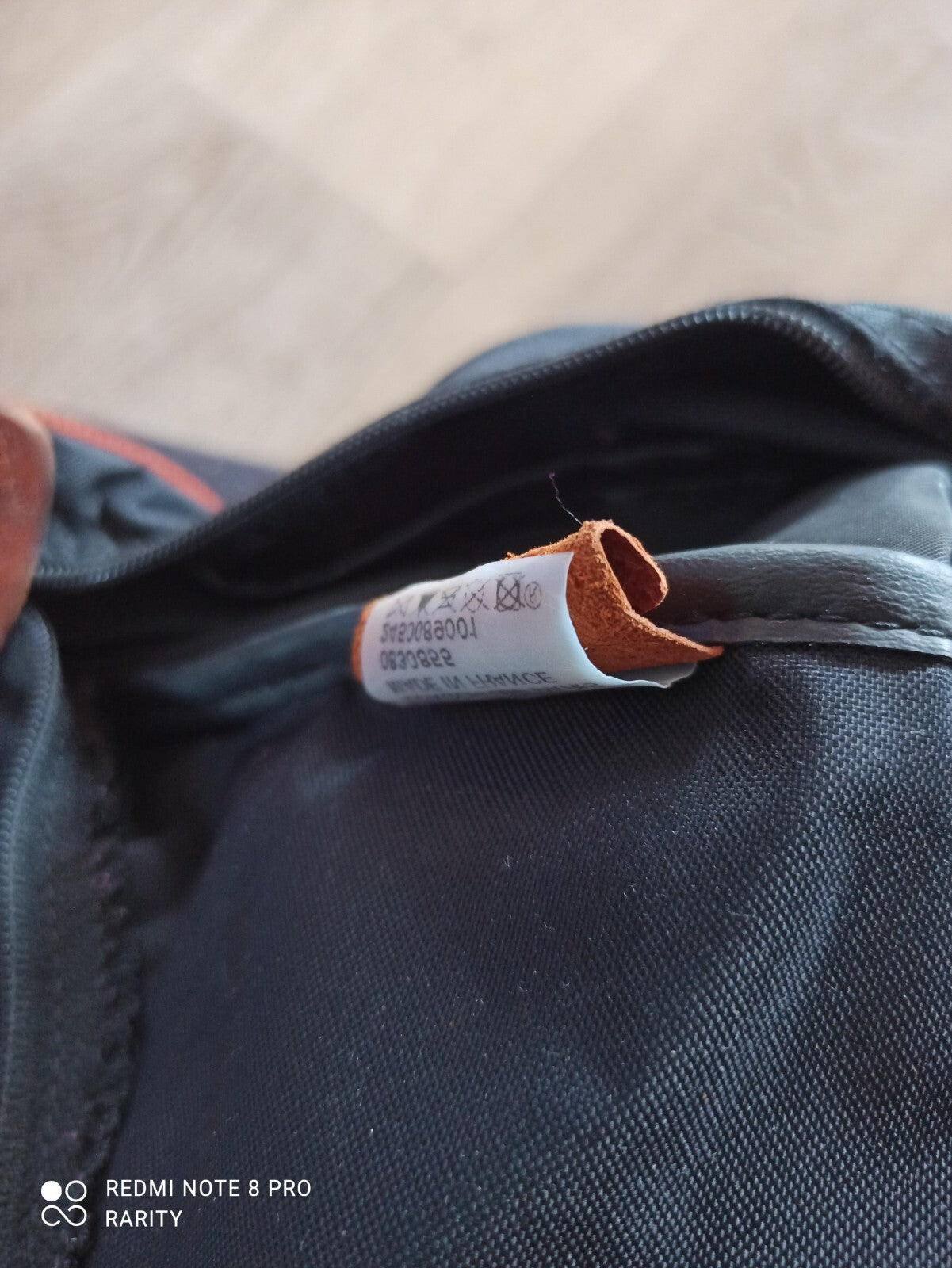 Sac à main Longchamp Paris noir toile et cuir, Made in France, anse marron