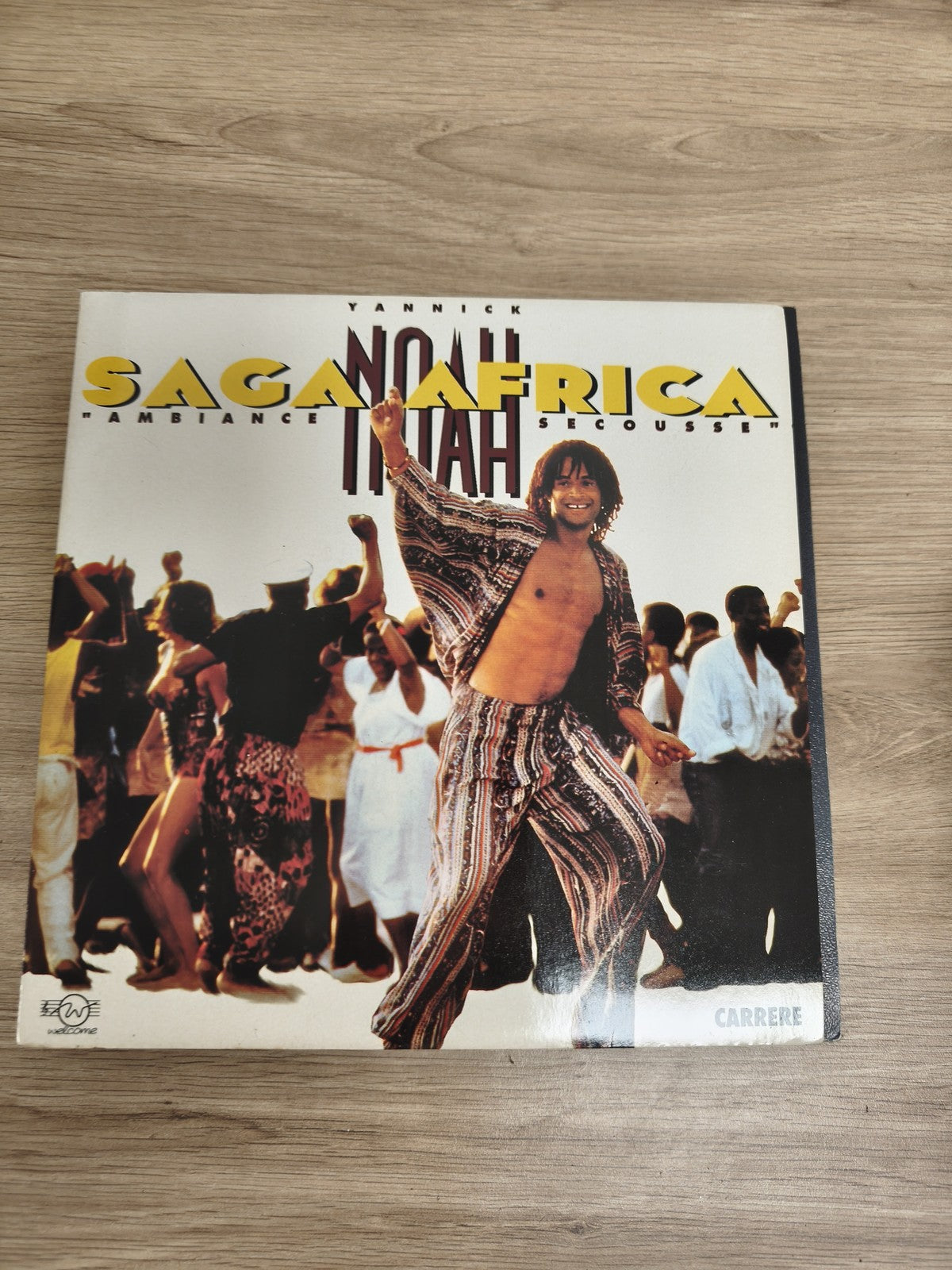 Vinyle 45 tours Yannick Noah Saga Africa Ambiance Secousse pochette couleur