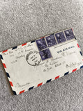 Lettre avion USA France 1951 timbres 3 cents aigle philatélie Air Mail