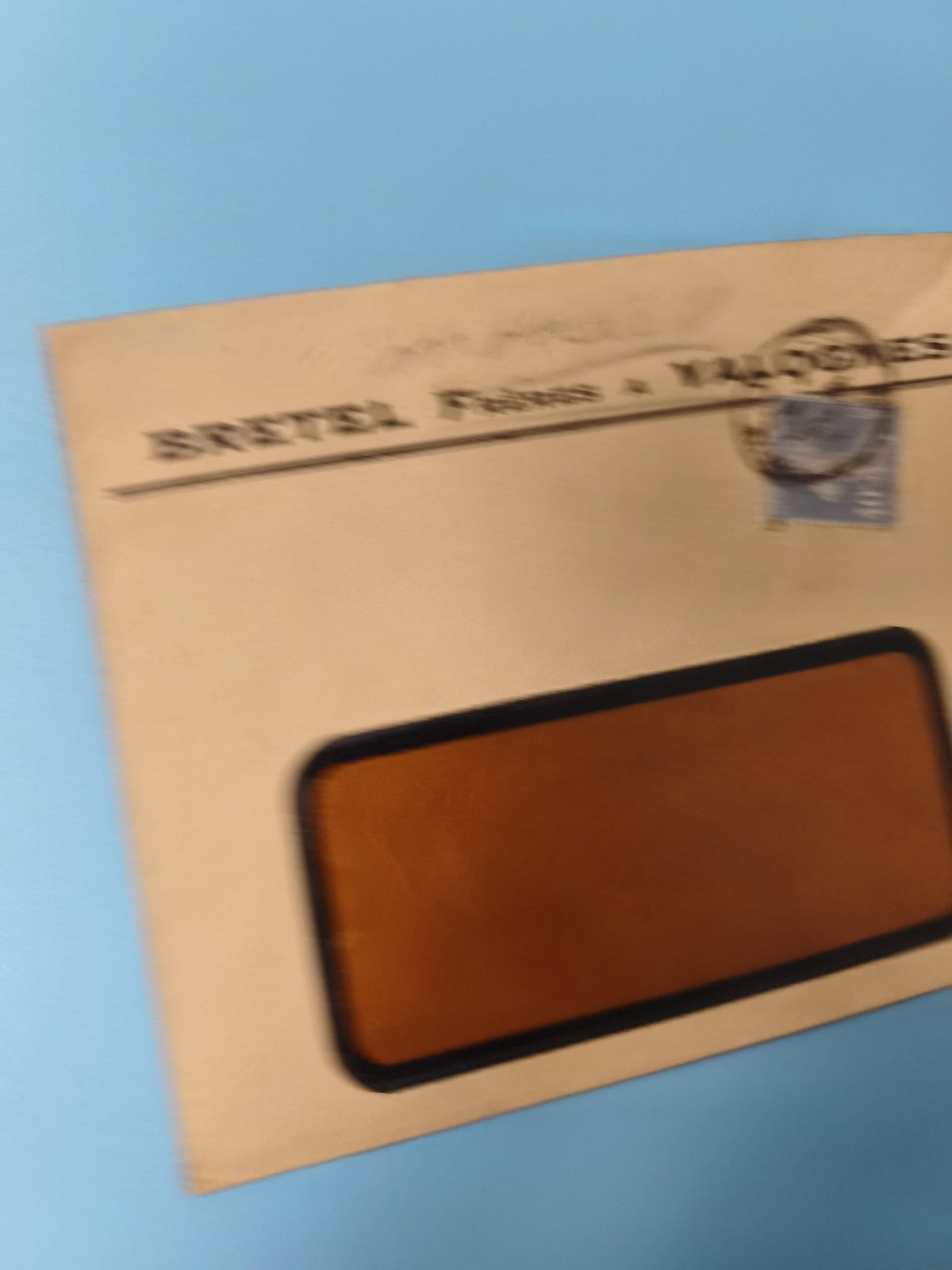 Ancienne enveloppe oblitérée début XXe philatélie fenêtre marron France