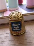 Dé à coudre vintage Stade de France doré souvenir broderie couture