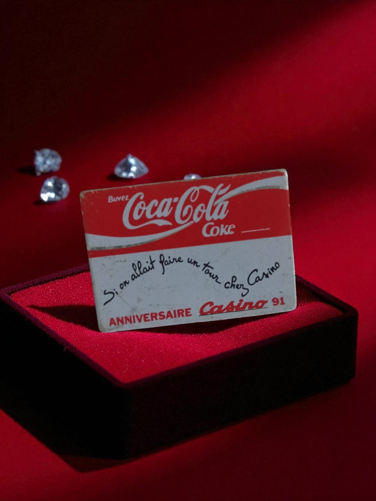 Pin's Coca-Cola ancien Casino 91 publicitaire vintage boisson soda rétro