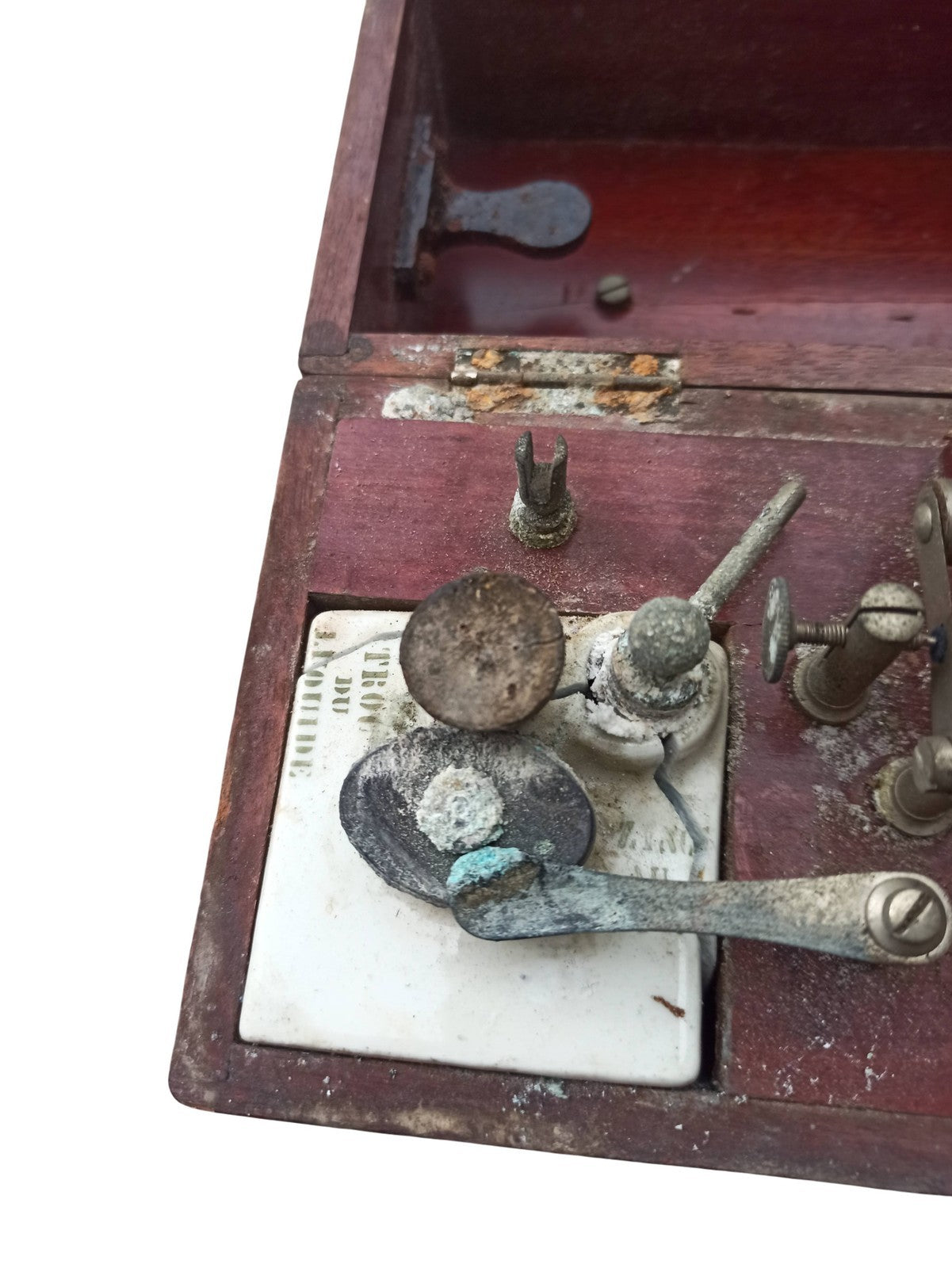 Appareil pile médicale ancienne interrupteur coffret bois vintage rétro déco