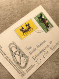 Enveloppe affranchie DDR 1979 timbres équitation chevaux Hoppegarten Philatélie