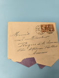 Ancienne enveloppe oblitérée début XXe philatélie Amiens timbres brun (Ref 6)