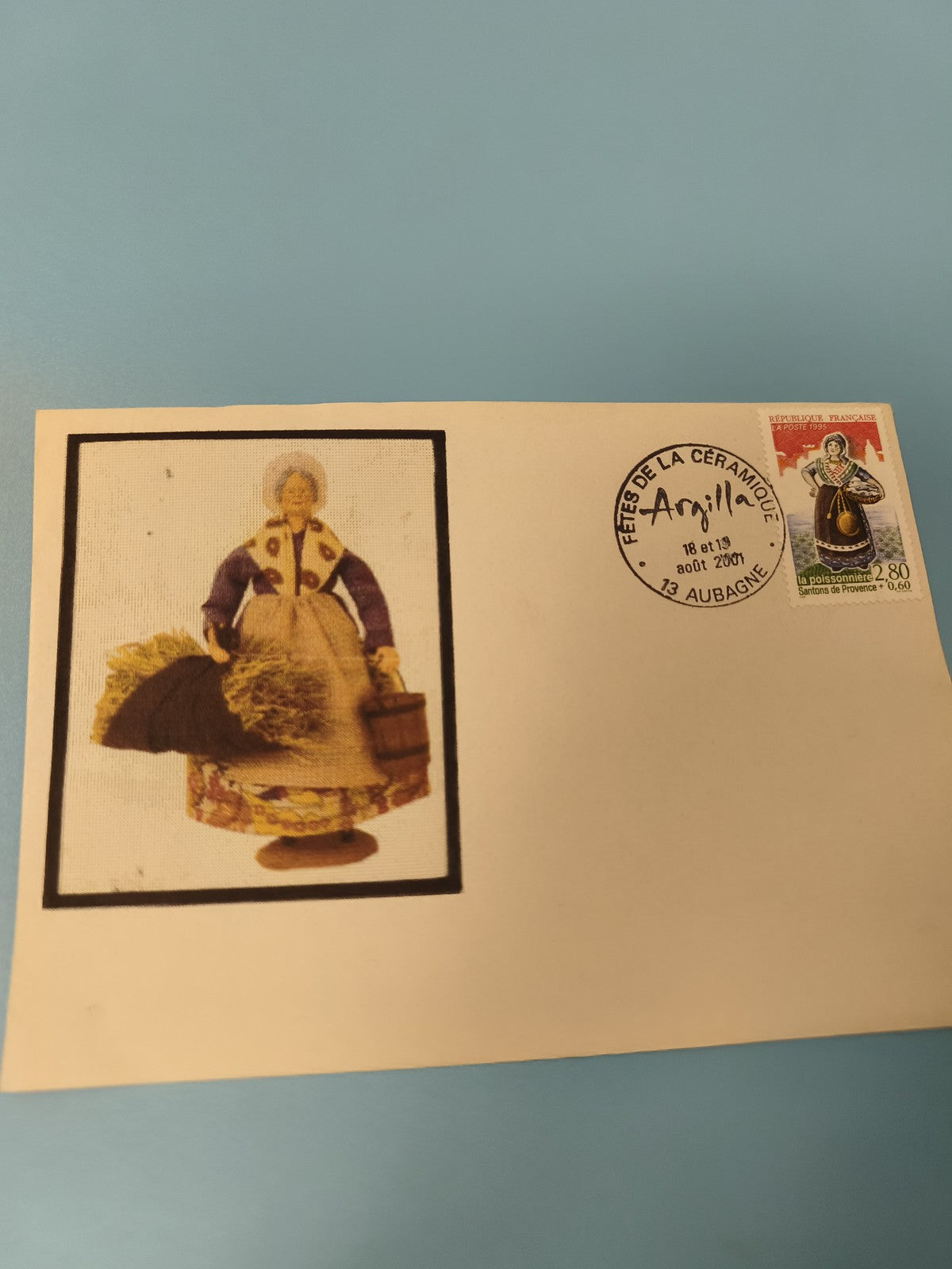 Ancienne enveloppe philatélie Fête de la Céramique Argilla Aubagne 2001