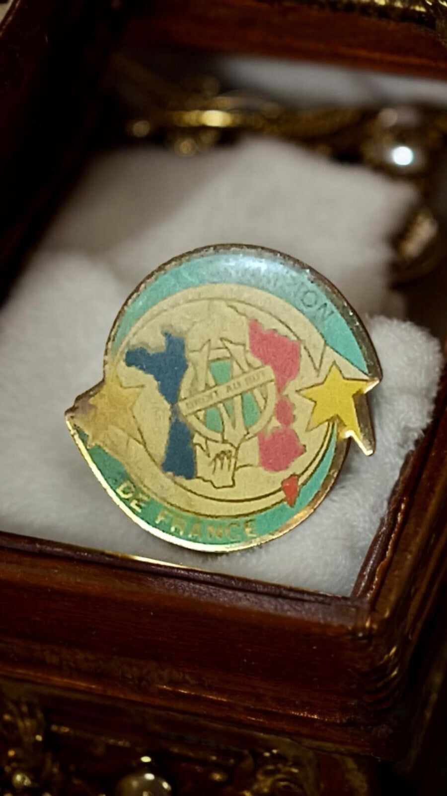 Pin's vintage Olympique de Marseille badge ancien tricolore France football