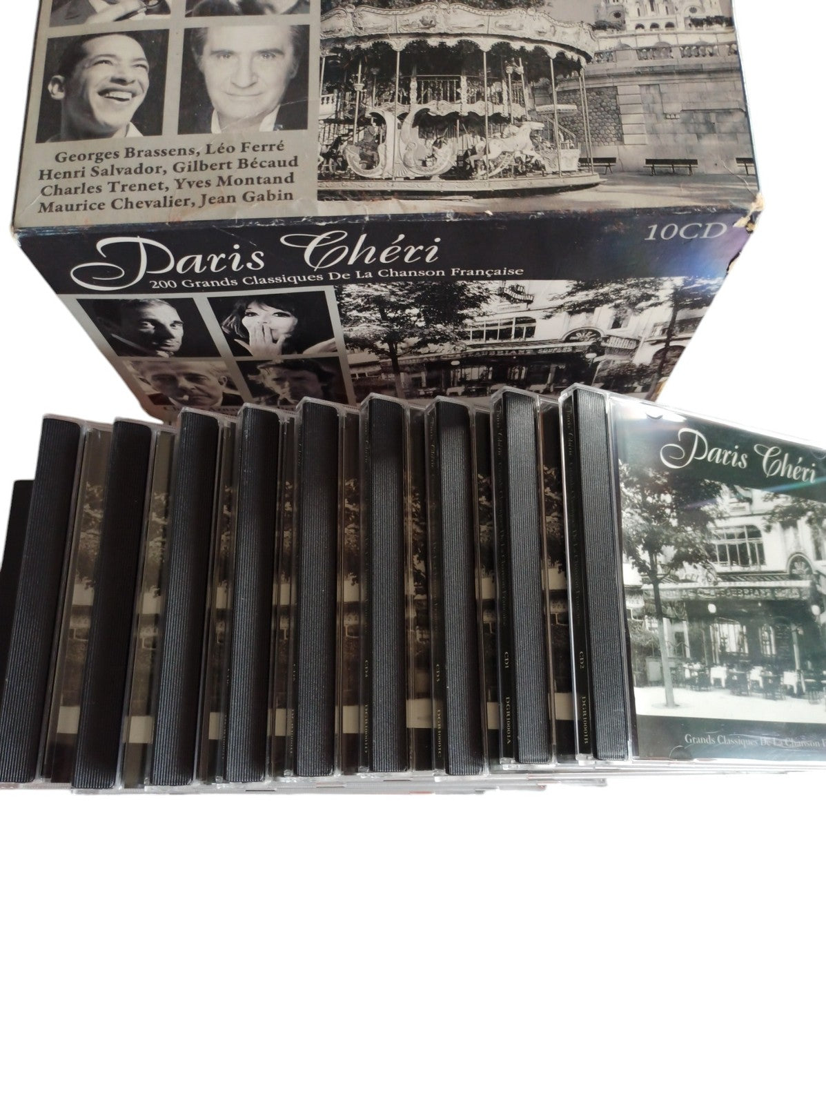 Coffret 10 CD Paris Chéri chanson française 200 titres classiques compilations