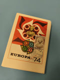 Carte postale Monaco Europa CEPT 1974, timbre oblitéré, illustration rouge
