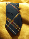 Cravate vintage Alex et Paul France motif tartan noir élégant classique