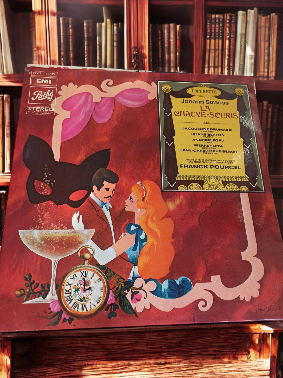 Vinyle 33T Johann Strauss La Chauve-Souris EMI Pathé rétro opérette vintage
