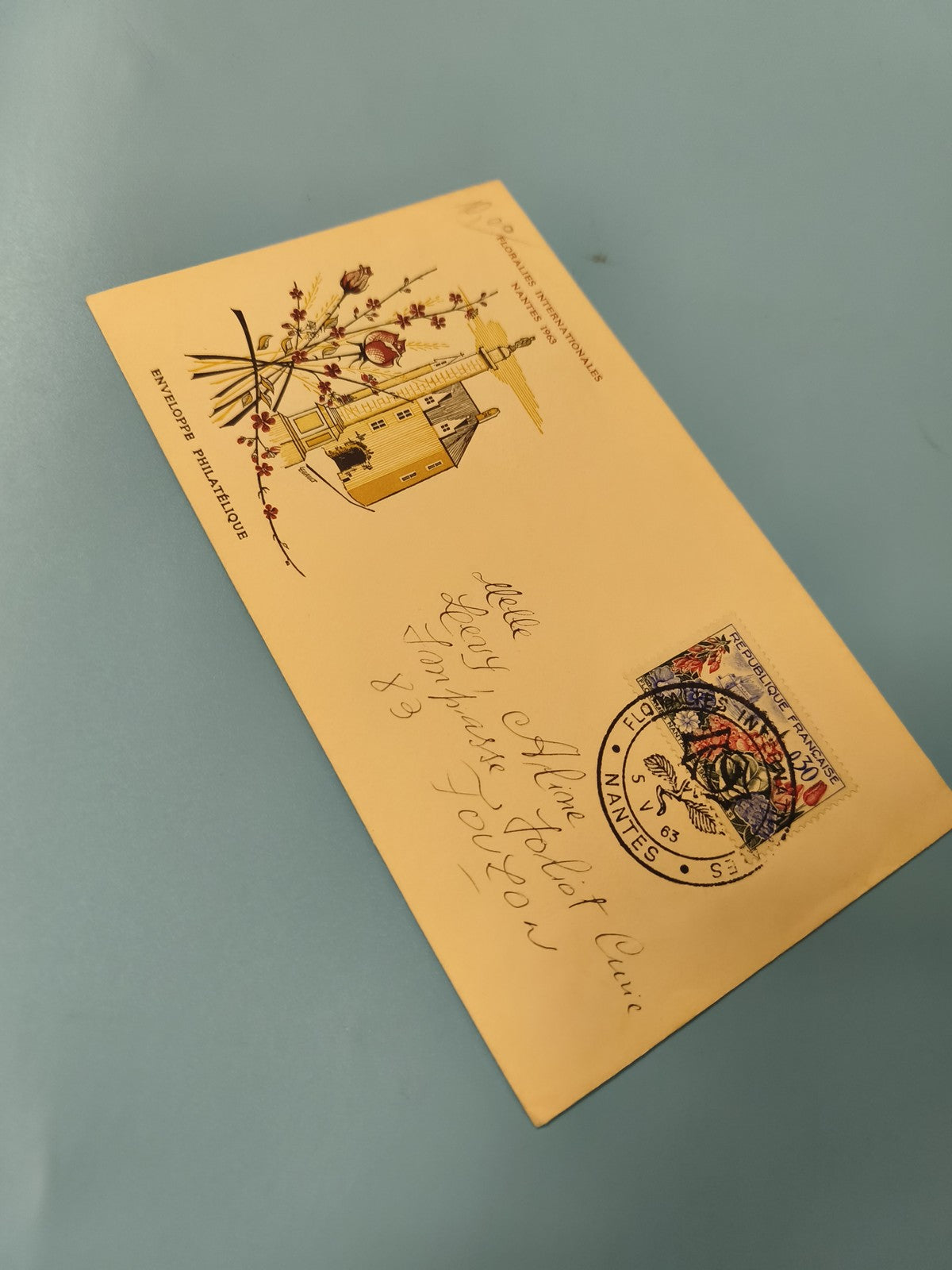 Ancienne enveloppe philatélique illustrée timbre oblitéré France collection