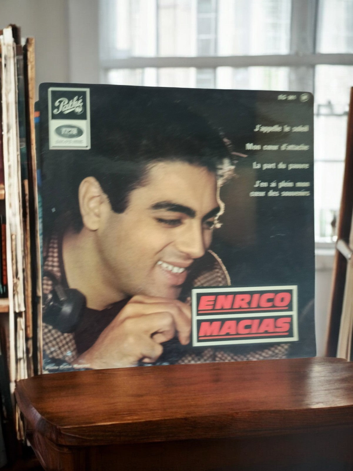 Disque vinyle ancien Enrico Macias Pathé 45 tours vintage, pochette d'origine