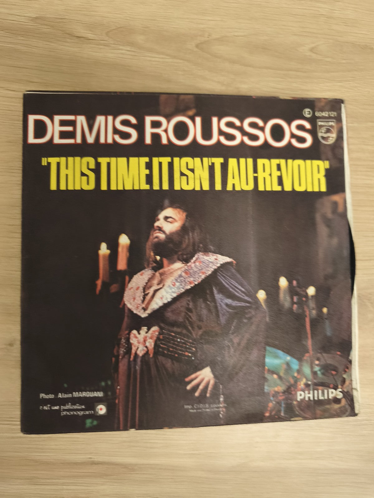 Vinyle 45T Demis Roussos "This Time It Isn't Au-Revoir" Philips pochette couleur