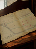 Plan ancien travaux publics Marseille Port Fontaine Tuiles 1930s vintage documen