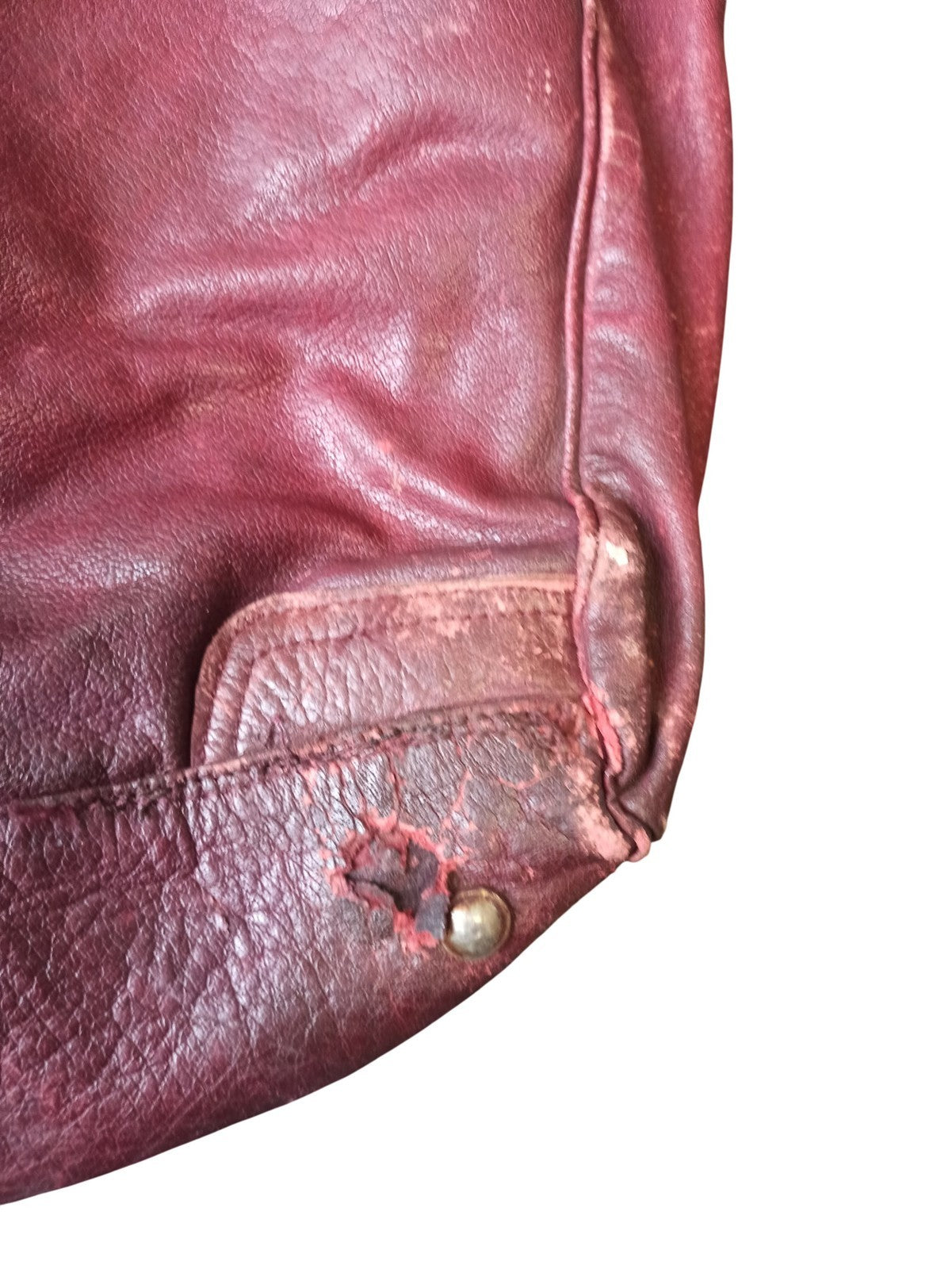 Sac à main vintage cuir bordeaux ancien, grand cabas rétro femme
