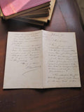 Lettre manuscrite ancienne Château de Linières 1896 vœux amitié vintage signée
