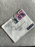 Lettre affranchie Cameroun 1958 timbres RF 8f 4f cachets philatélie Air Mail
