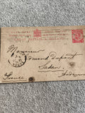 Carte postale GB & Ireland 1d rouge George V London-Sedan philatélie