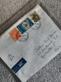 Lettre affranchie Israël 1966 timbres avion papillon lune Marseille Philatélie