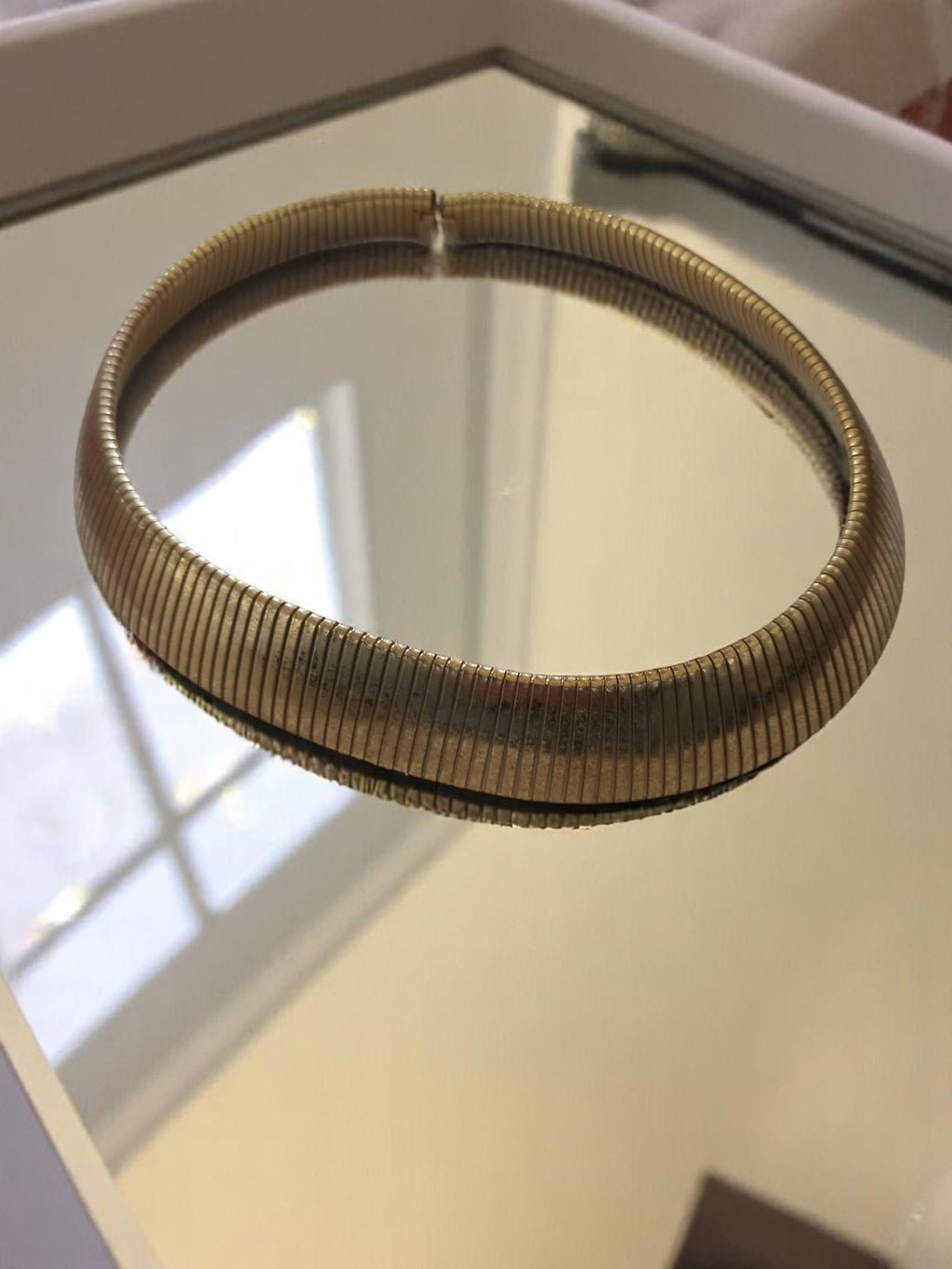 Collier ras du cou vintage en métal doré, style ethnique, pièce unique