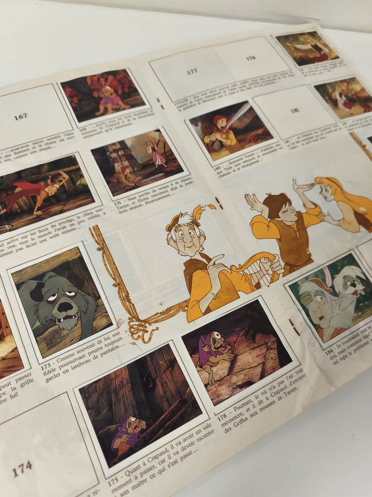 Vintage album Panini Taram et le Chaudron Magique incomplet Disney 1985